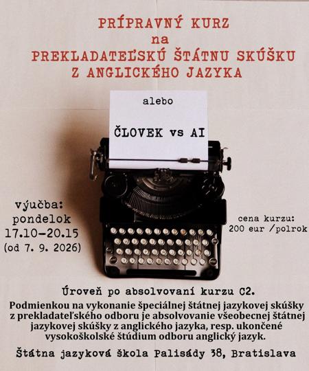 Prípravný kurz na prekladateľskú štátnu skúšku z anglického jazyka