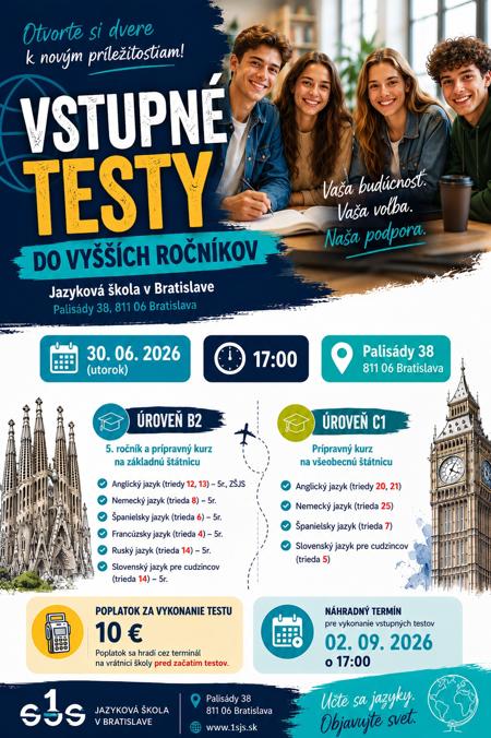 Vstupné testy 2026 do vyšších ročníkov