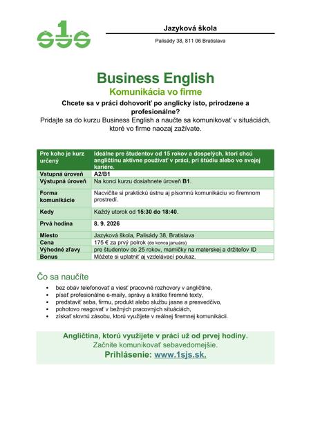 Business English - Komunikácia vo firme